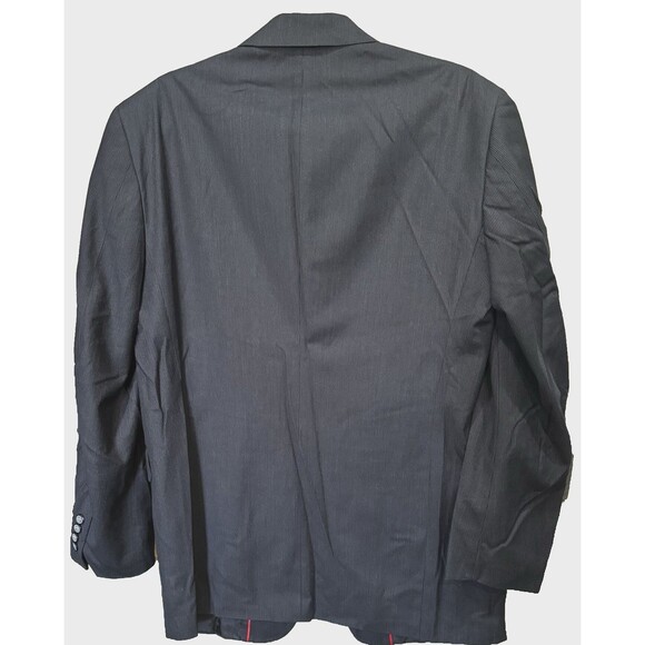 Public Notices Men’s Black Striped Blazer Jacket Size M | 3 Button Double Vent - Picture 3 of 8